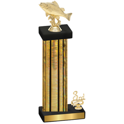 Accented Single Gold Glacier Third Place Fishing Trophy