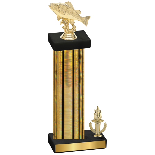 Accented Single Gold Glacier Victory Fishing Trophy