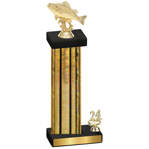 Accented Single Gold Glacier Year Fishing Trophy