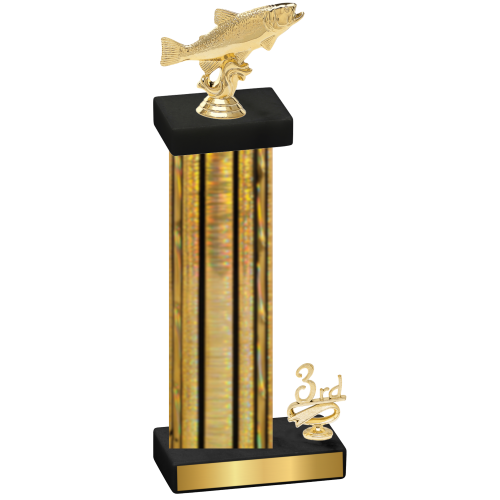 Accented Single Gold Glacier Third Place Fishing Trophy