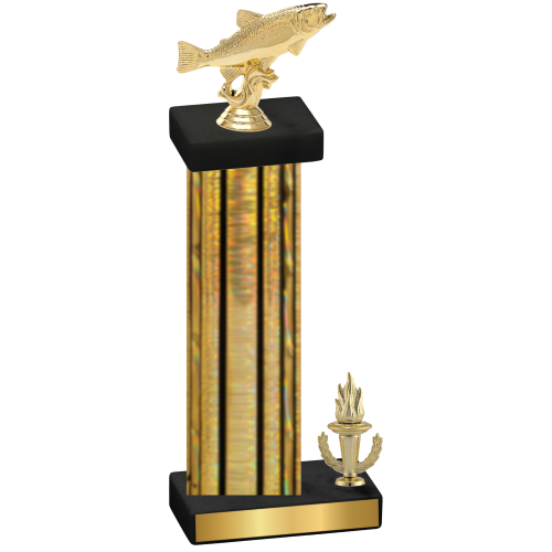 Accented Single Gold Glacier Victory Fishing Trophy