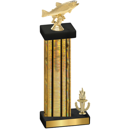 Accented Single Gold Glacier Victory Fishing Trophy