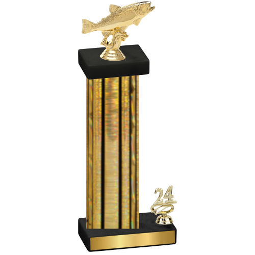 Accented Single Gold Glacier Year Fishing Trophy