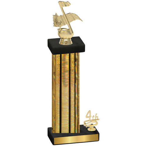 Accented Single Gold Glacier Fourth Place Music Trophy