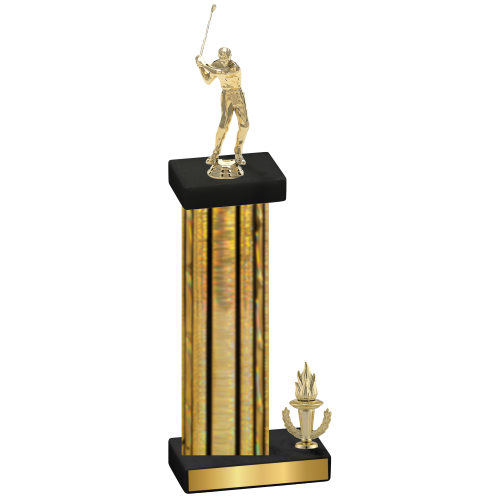 Accented Single Gold Glacier Victory Golf Trophy