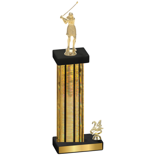 Accented Single Gold Glacier Year Golf Trophy