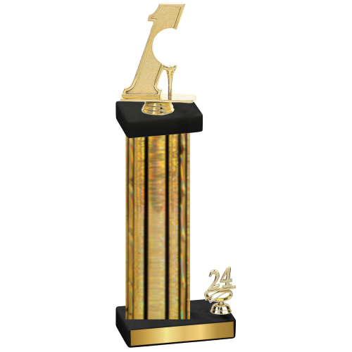 Accented Single Gold Glacier Year Golf Trophy