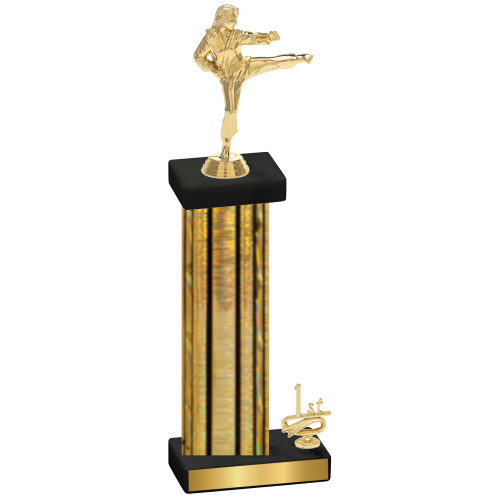 Accented Single Gold Glacier First Place Karate Trophy