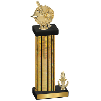 Accented Single Gold Glacier Victory Baseball Trophy