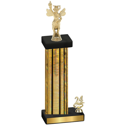 Accented Single Gold Glacier Year Academics Trophy