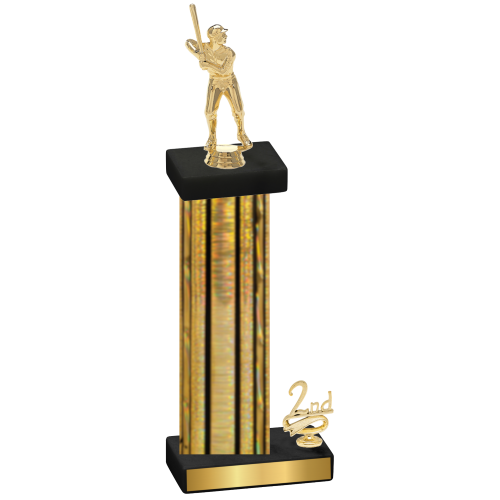 Accented Single Gold Glacier Second Place Baseball Trophy