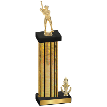 Accented Single Gold Glacier Victory Baseball Trophy