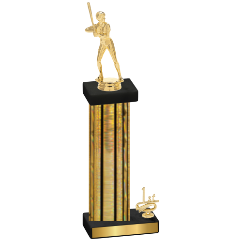 Accented Single Gold Glacier First Place Softball Trophy