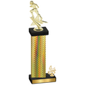 Accented Single Gold Carbon Fiber Fourth Place Football Trophy