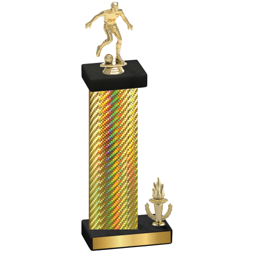 Accented Single Gold Carbon Fiber Victory Soccer Trophy