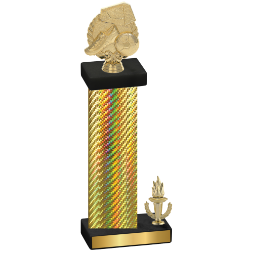 Accented Single Gold Carbon Fiber Victory Soccer Trophy