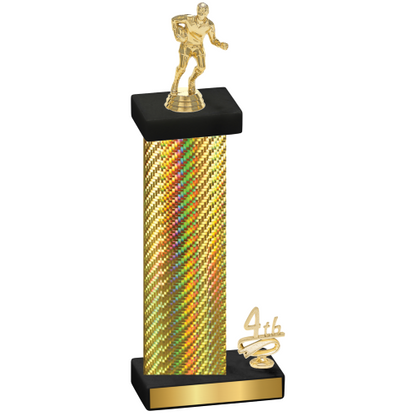 Accented Single Gold Carbon Fiber Fourth Place Rugby Trophy