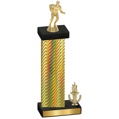 Accented Single Gold Carbon Fiber Victory Rugby Trophy