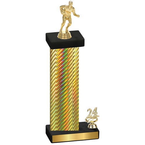 Accented Single Gold Carbon Fiber Year Rugby Trophy