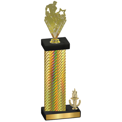 Accented Single Gold Carbon Fiber Victory Rugby Trophy