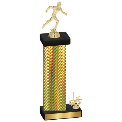 Accented Single Gold Carbon Fiber First Place Running Trophy