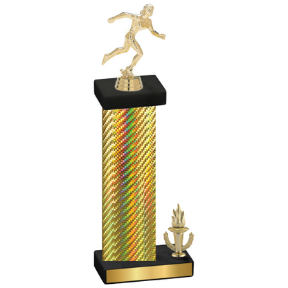 Accented Single Gold Carbon Fiber Victory Running Trophy