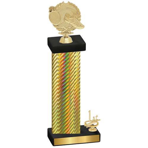 Accented Single Gold Carbon Fiber First Place Running Trophy