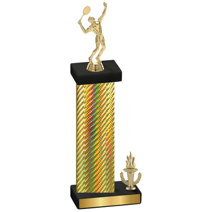 Accented Single Gold Carbon Fiber Victory Tennis Trophy