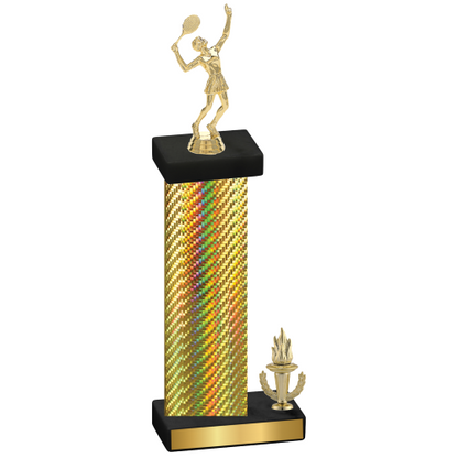 Accented Single Gold Carbon Fiber Victory Tennis Trophy