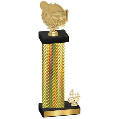 Accented Single Gold Carbon Fiber Fourth Place Tennis Trophy