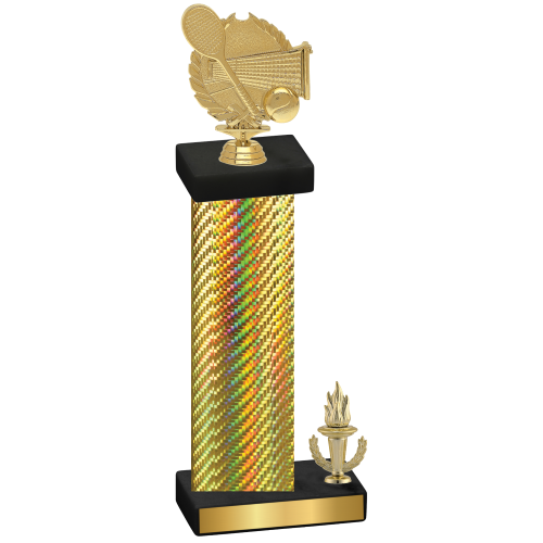 Accented Single Gold Carbon Fiber Victory Tennis Trophy