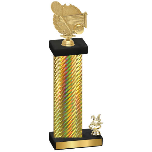 Accented Single Gold Carbon Fiber Year Tennis Trophy