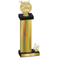 Accented Single Gold Carbon Fiber Fourth Place Bowling Trophy