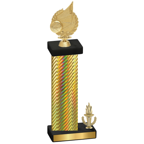 Accented Single Gold Carbon Fiber Victory Volleyball Trophy