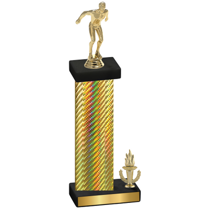 Accented Single Gold Carbon Fiber Victory Swimming Trophy