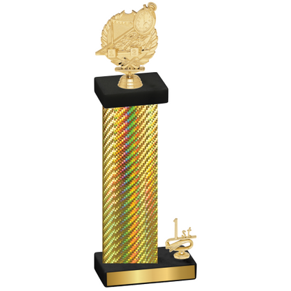 Accented Single Gold Carbon Fiber First Place Swimming Trophy