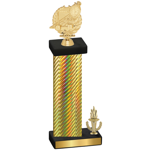 Accented Single Gold Carbon Fiber Victory Swimming Trophy