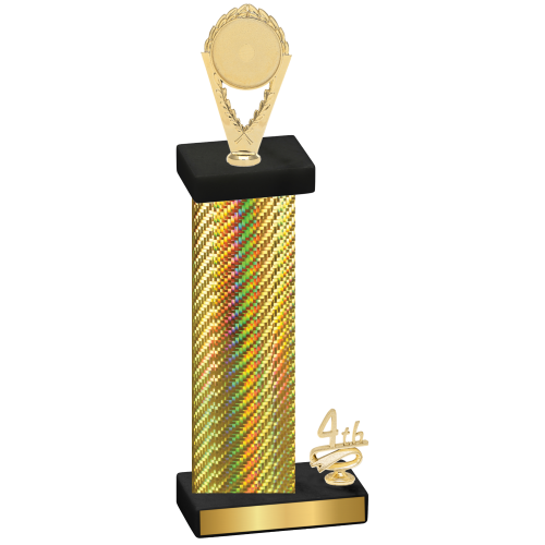 Accented Single Gold Carbon Fiber Fourth Place Insert Trophy