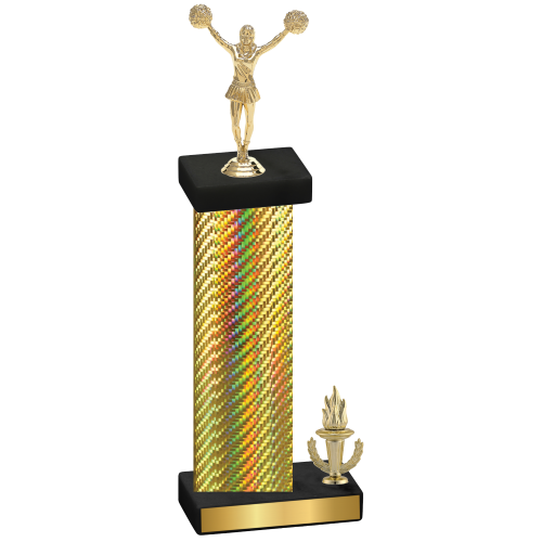 Accented Single Gold Carbon Fiber Victory Cheerleading Trophy