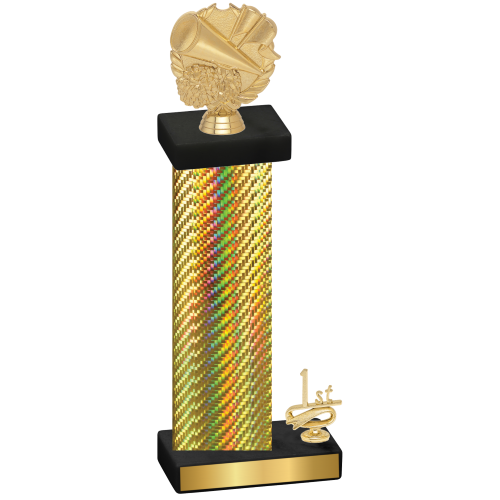 Accented Single Gold Carbon Fiber First Place Cheerleading Trophy