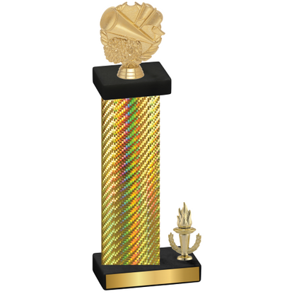 Accented Single Gold Carbon Fiber Victory Cheerleading Trophy