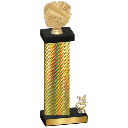 Accented Single Gold Carbon Fiber Year Cheerleading Trophy