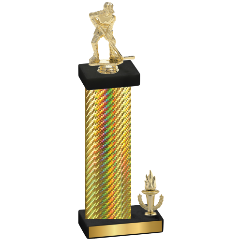 Accented Single Gold Carbon Fiber Victory Hockey Trophy