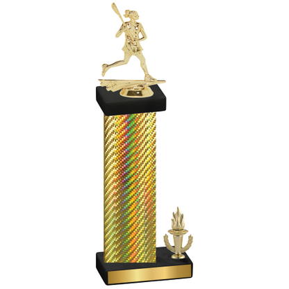 Accented Single Gold Carbon Fiber Victory Lacrosse Trophy