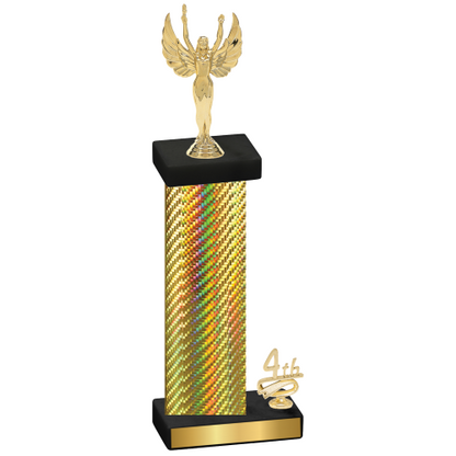 Accented Single Gold Carbon Fiber Fourth Place Victory Trophy