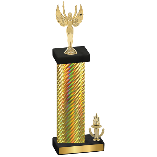 Accented Single Gold Carbon Fiber Victory Victory Trophy