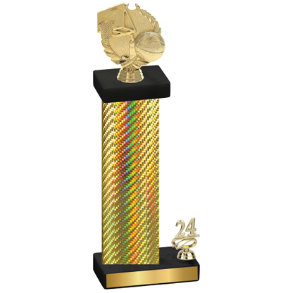 Accented Single Gold Carbon Fiber Year Basketball Trophy