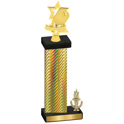 Accented Single Gold Carbon Fiber Victory Pickleball Trophy