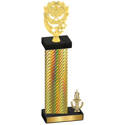 Accented Single Gold Carbon Fiber Victory Pickleball Trophy