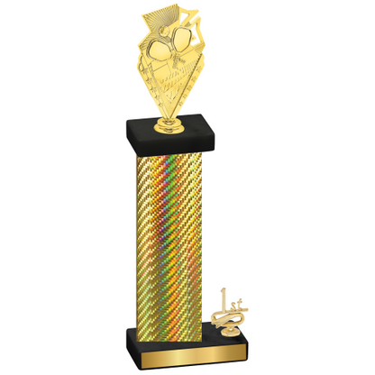 Accented Single Gold Carbon Fiber First Place Pickleball Trophy